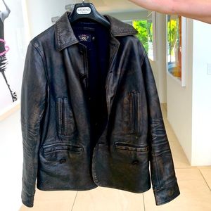 COPY - COPY - Dark brown RL bomber leather coat